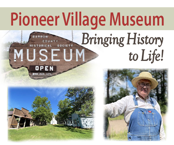 Pioneer Village sign and picture