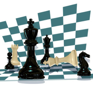 chess pieces and board